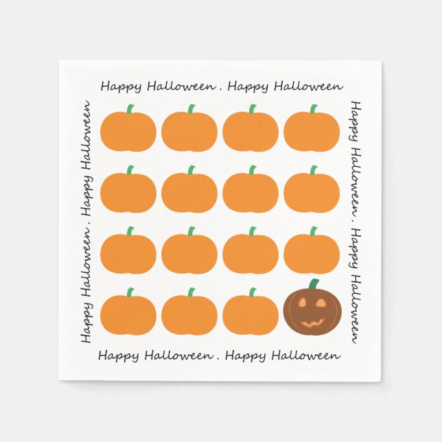 Happy halloween Cute Pumpkin Patch Pappersservett (Framsidan)