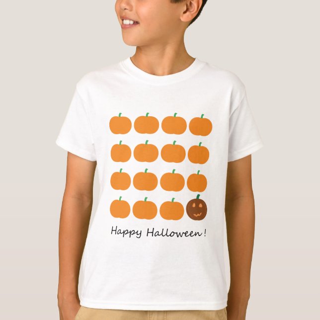 Happy halloween Cute Pumpkin Patch T-shirt (Framsida)