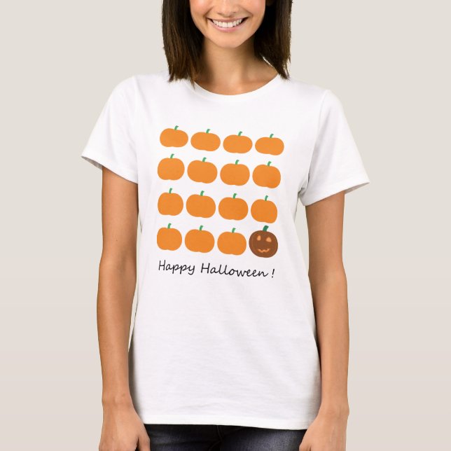 Happy halloween Cute Pumpkin Patch T Shirt (Framsida)
