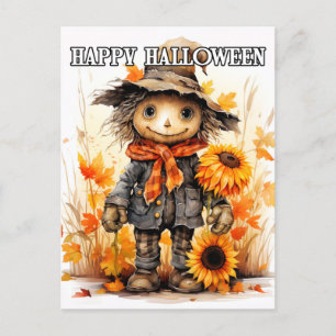 Happy halloween Cute Ragdoll-Fågelskrämma Vykort