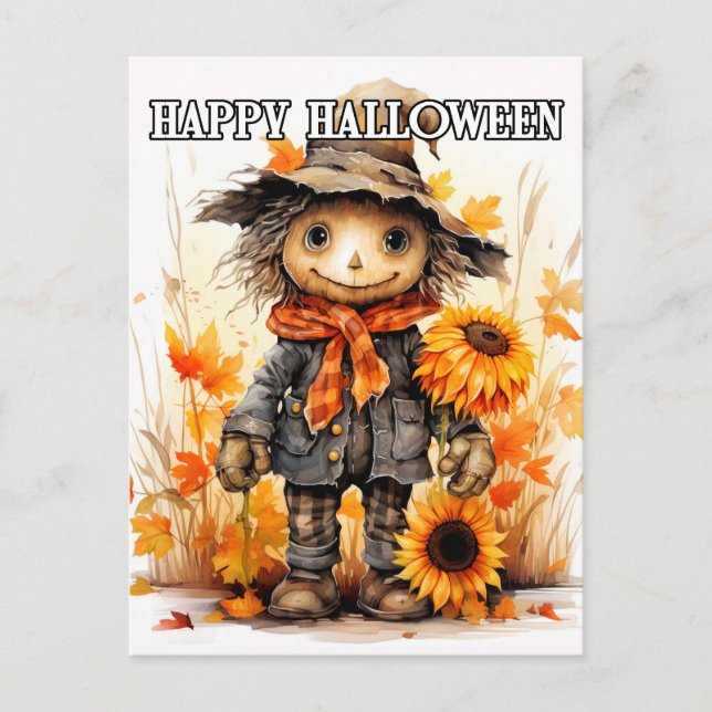 Happy halloween | Cute Ragdoll-Fågelskrämma Vykort (Framsida)