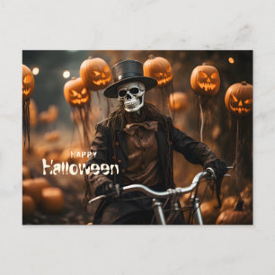 Happy halloween Cute Skeleton och pumpor Vykort