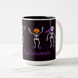 Happy halloween Cute Skeletons 2-tonkaffe Mu Två-Tonad Mugg