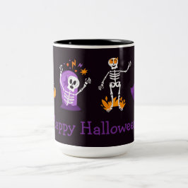 Happy halloween Cute Skeletons Två-Tonad Mugg