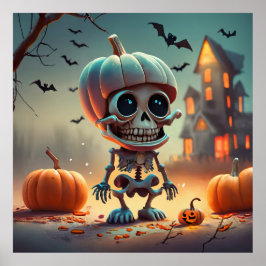 Happy halloween! Cute skelett Poster