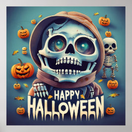 Happy halloween! Cute skelett Poster