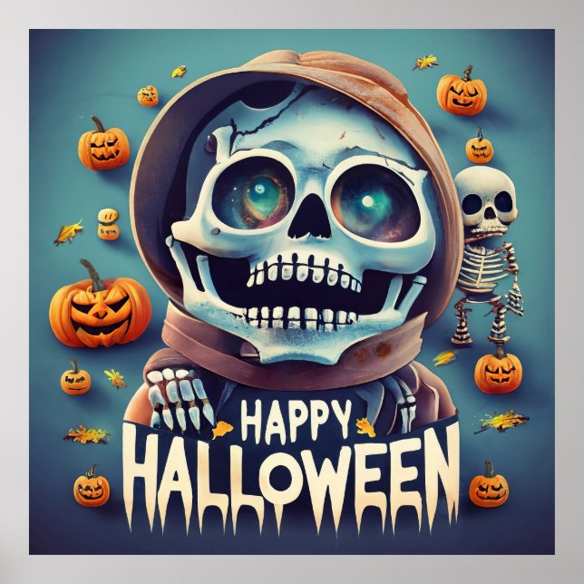 Happy halloween! Cute skelett Poster (Framsidan)