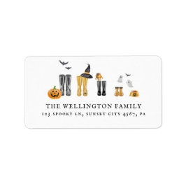 Happy halloween Cute Spooky Watercolor Adress Adressetikett