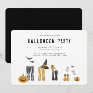 Happy halloween Cute Spooky Watercolor Party Inbjudningar