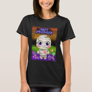 Happy halloween Cute Stort öga Mummy Kärlek Candy T Shirt