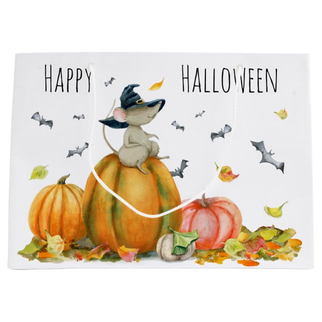 Happy halloween Cute Tecknad Witch Mouse (Framsidan)