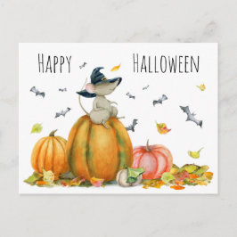 Happy halloween Cute Tecknad Witch Mouse Vykort