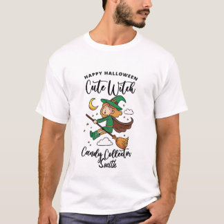 Happy halloween Cute Witch Candy Collector T Shirt