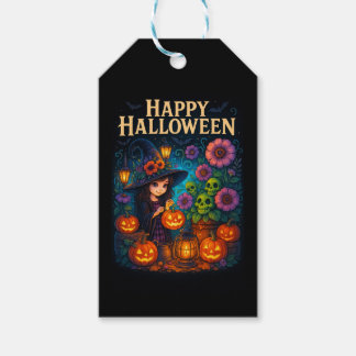 Happy halloween Cute Witch Pumpkin Garden Gift Mär Presentetikett