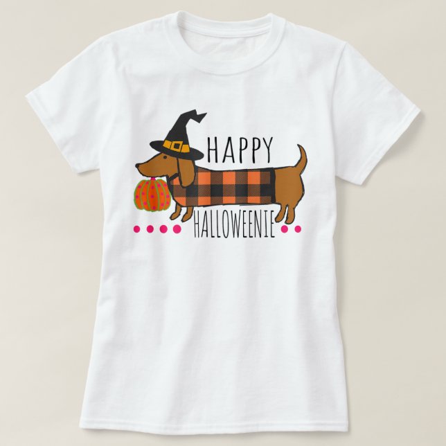 Happy halloween Dachshund Buffalo Play Spooky T Shirt (Design framsida)
