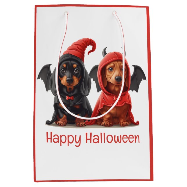 Happy halloween Dachshund Hundar Djävulen Fladderm (Framsidan)