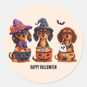Happy halloween Dachshund Hundar Runt Klistermärke
