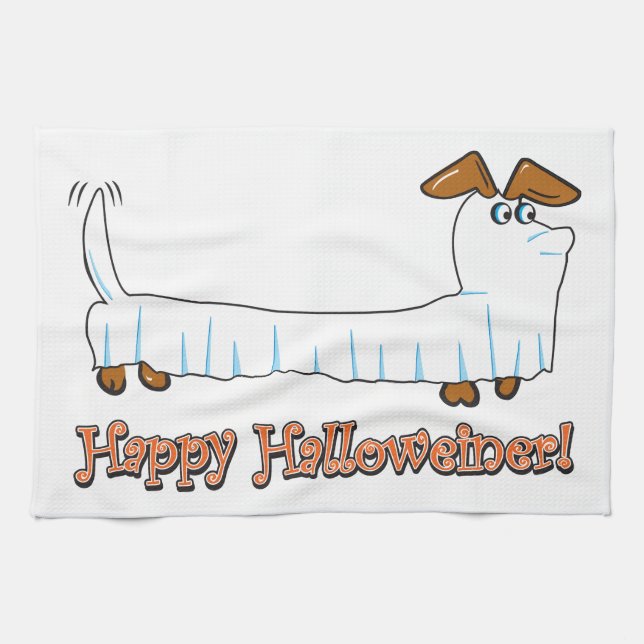 Happy halloween Dachshund Kökshandduk (Horisontell)