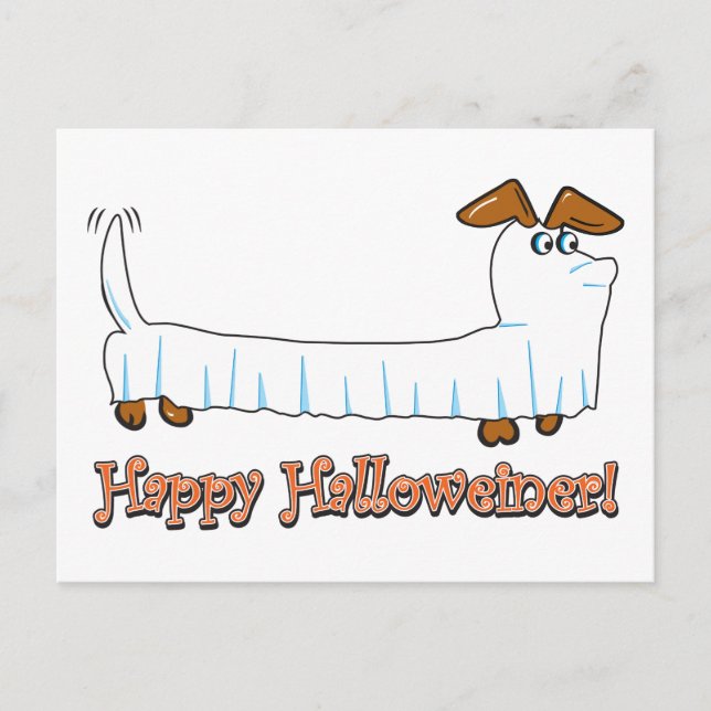 Happy halloween Dachshund Vykort (Framsida)