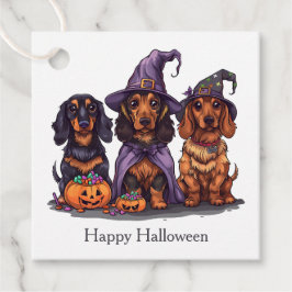 Happy halloween Dachshund Witch Hundar Gåvor Etiketter