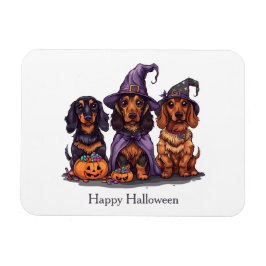 Happy halloween Dachshund Witch Hundar Magnet