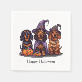Happy halloween Dachshund Witch Hundar Pappersservett
