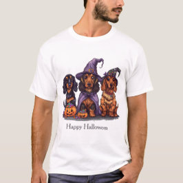 Happy halloween Dachshund Witch Hundar T Shirt