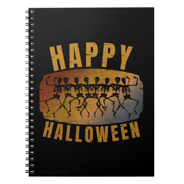 HAPPY HALLOWEEN DANCING SKELETON ANTECKNINGSBOK (Framsidan)