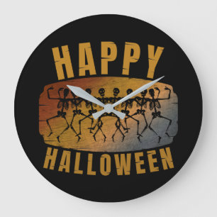 HAPPY HALLOWEEN DANCING SKELETON STOR KLOCKA