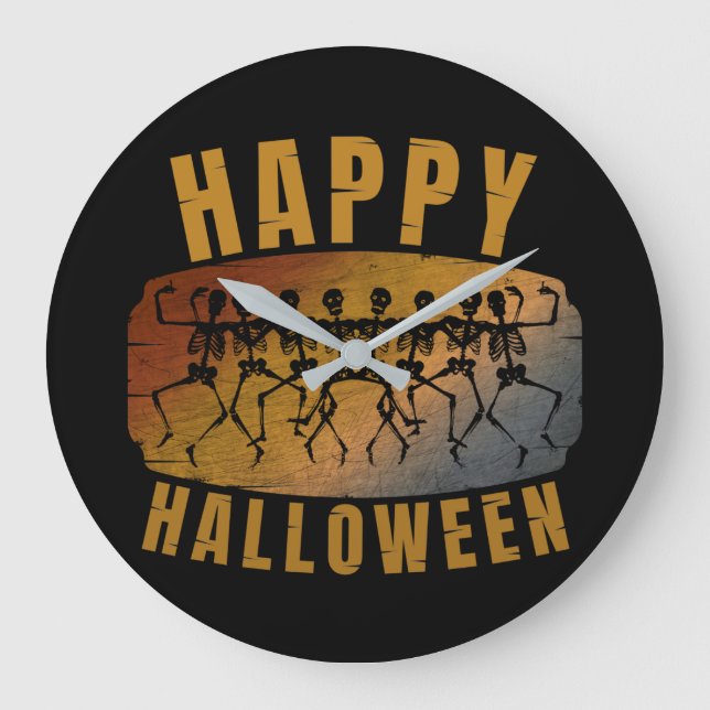 HAPPY HALLOWEEN DANCING SKELETON STOR KLOCKA (Framsida)