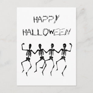 happy halloween Dancing Skeletons Vykort