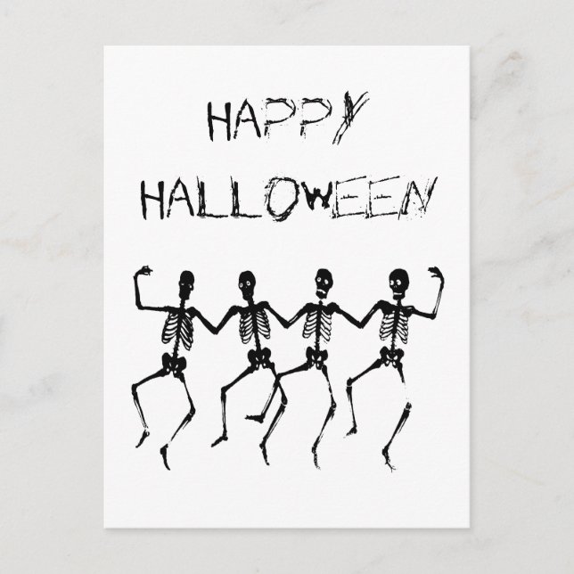 happy halloween Dancing Skeletons Vykort (Framsida)