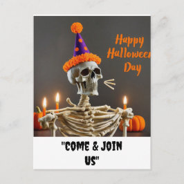"Happy halloween Day kom & gå med oss" Vykort