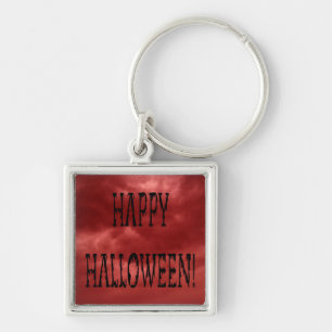 Happy halloween Deadworld Text Fyrkantig Silverfärgad Nyckelring