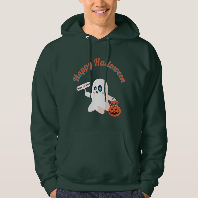 Happy halloween Deep Forest Hooded Sweatshirt (Framsida)