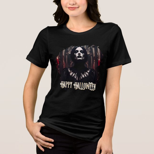 Happy halloween - den gotiska Mörken Firande T Shirt (Framsida)