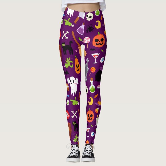 happy halloween Design Leggings (Framsida)