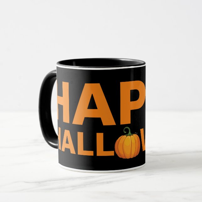 Happy halloween-design med text mugg (Framsida vänster)