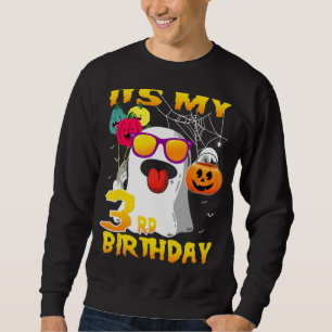 Happy halloween Det är min tredje födelsedag, 3 år Lång Ärmad Tröja