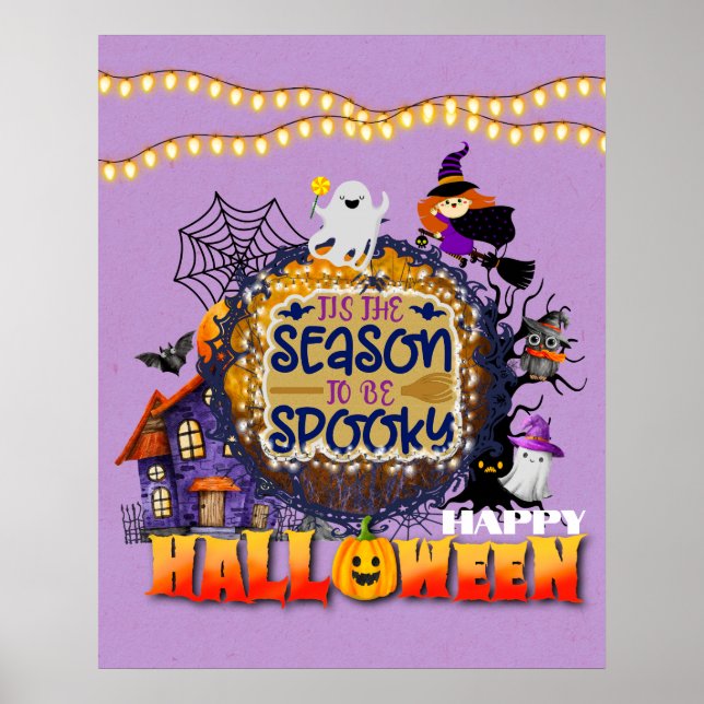 Happy halloween Det är Spooky Season Firande Poster (Framsidan)