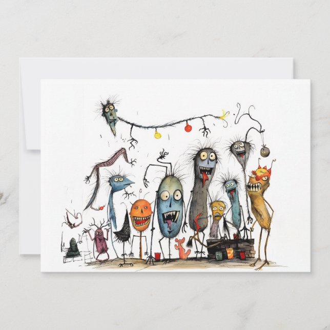 Happy halloween, din monster! julkort (Framsida)