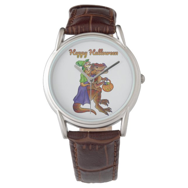 Happy halloween Dinosaur Wrist Watch Armbandsur (Framsida)