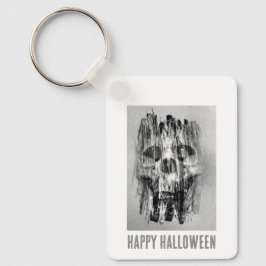 Happy Halloween. Distressed skull Nyckelring