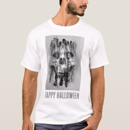 Happy Halloween. Distressed skull T Shirt