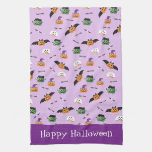 Happy halloween-dockor som har dumpats Mönster Kökshandduk