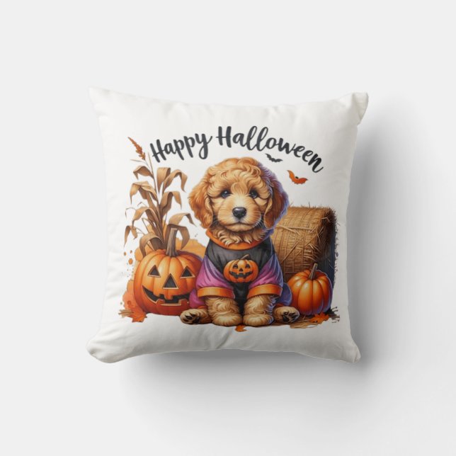 Happy halloween Dogg Funny design Kudde (Framsida)