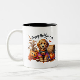 Happy halloween Dogg Funny design Två-Tonad Mugg
