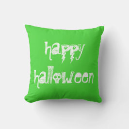 Happy halloween Döskallar Lime Green Pillow Kudde