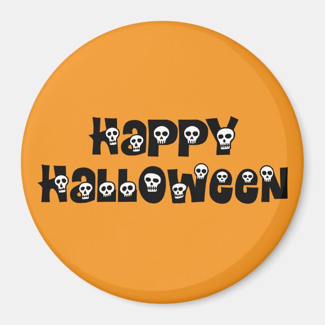 Happy halloween Döskallar Magnet (Framsidan)