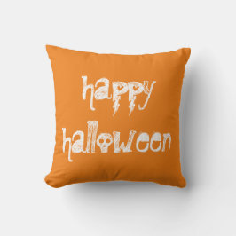 Happy halloween Döskallar Orange Dekorativ kudde